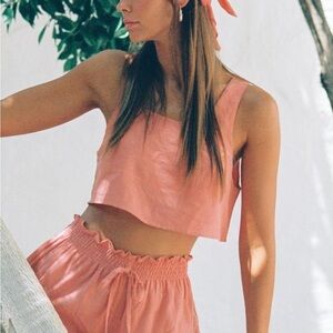 Montce Coral Square Crop Tank Top